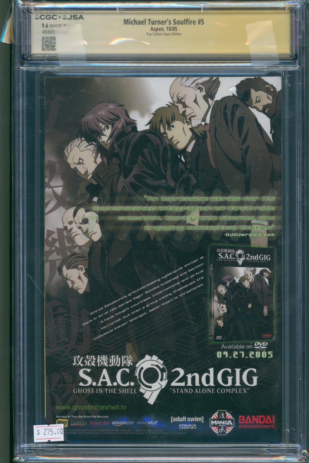 Michael Turner’s Soulfire #5 (2005) CGC 9.6 – Pop Culture Expo Edition, JSA Authenticated Autograph
