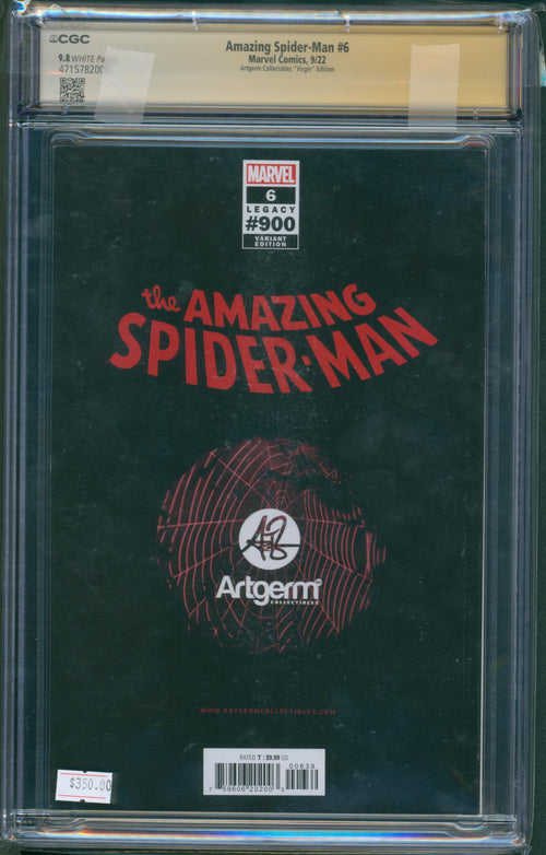 Amazing Spider-Man #6 (2022) CGC SS 9.8 – Derrick Chew Signed Artgerm Collectibles Virgin Edition