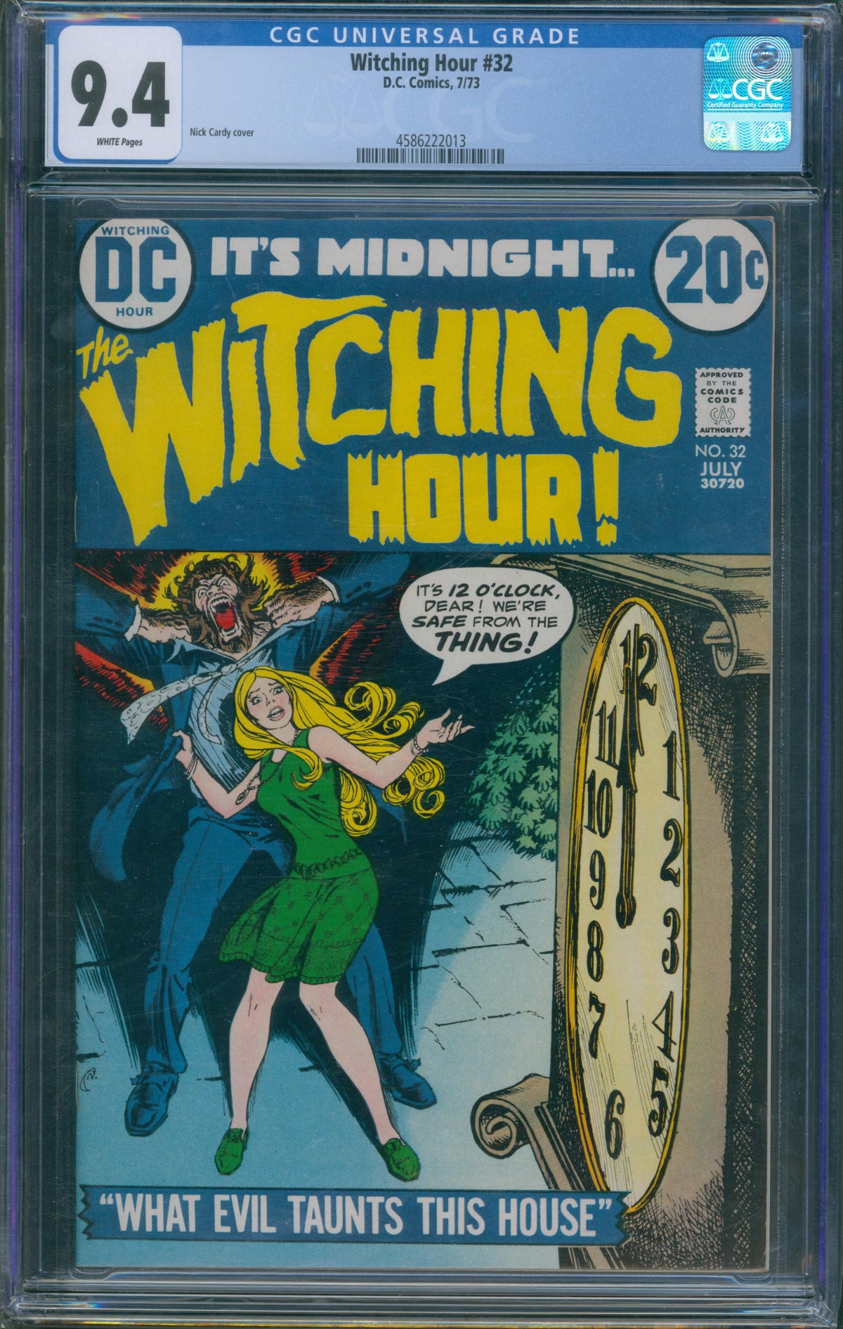 The Witching Hour #32 (1973) CGC 9.4 – Nick Cardy Cover, White Pages