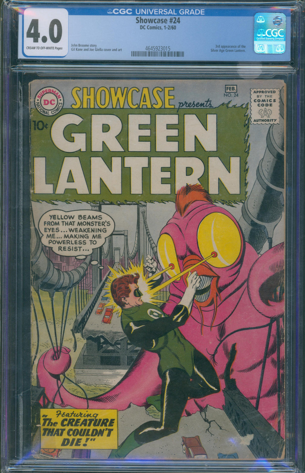 Showcase #24 (1960) CGC 4.0 – 3rd Appearance of Hal Jordan