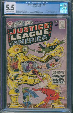 The Brave and the Bold #29 (1960) CGC 5.5 – Second Justice League Appearance