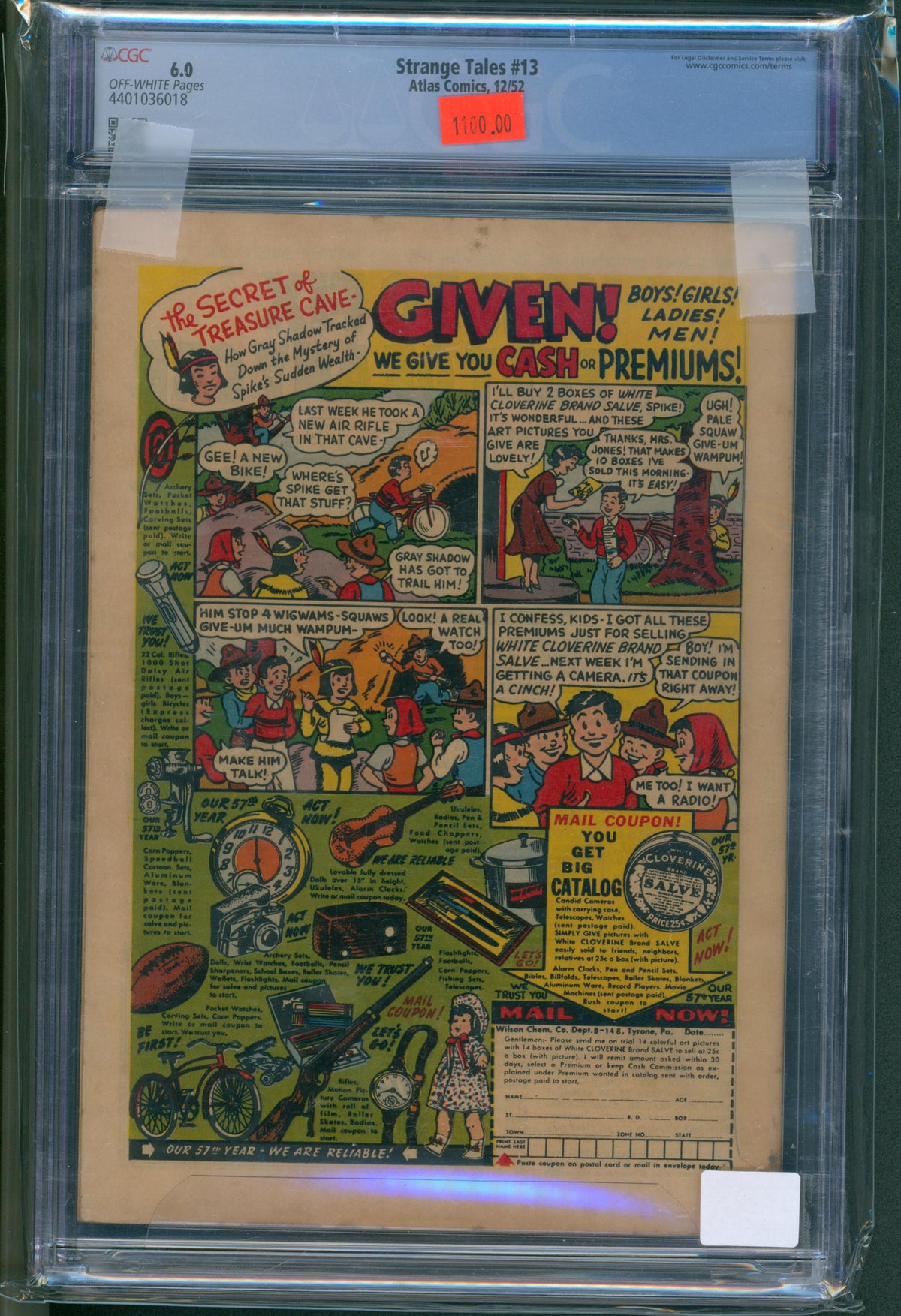 Strange Tales #13 (1952) CGC 6.0 – Pre-Code Atlas Horror