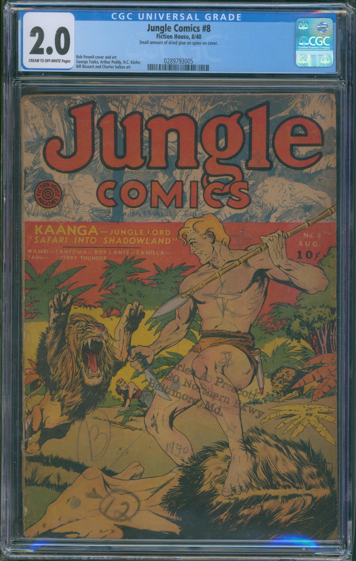 Jungle Comics #8 (1940) CGC 2.0 – Bob Powell Cover
