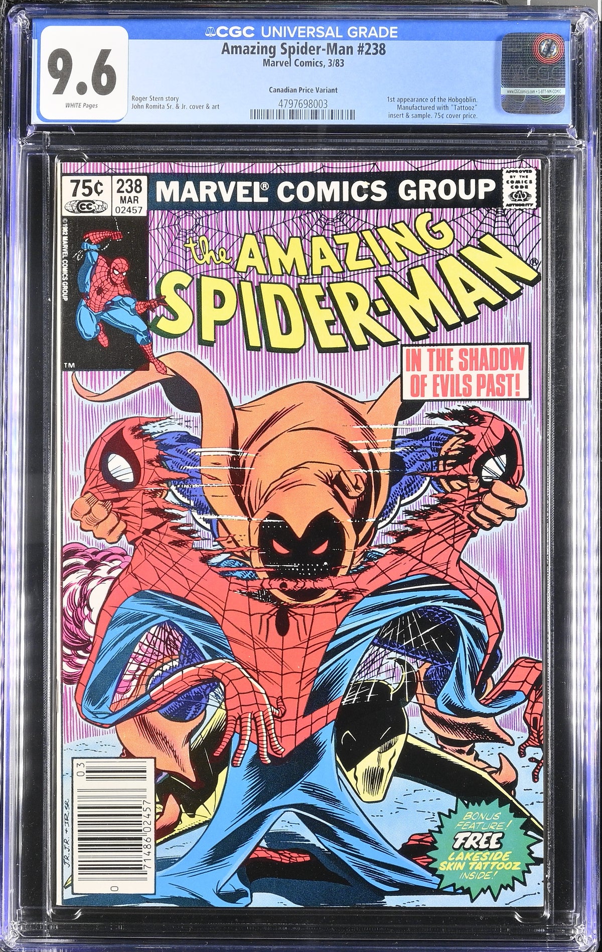 Amazing Spider-Man #238 CGC 9.6 – Canadian Price Variant