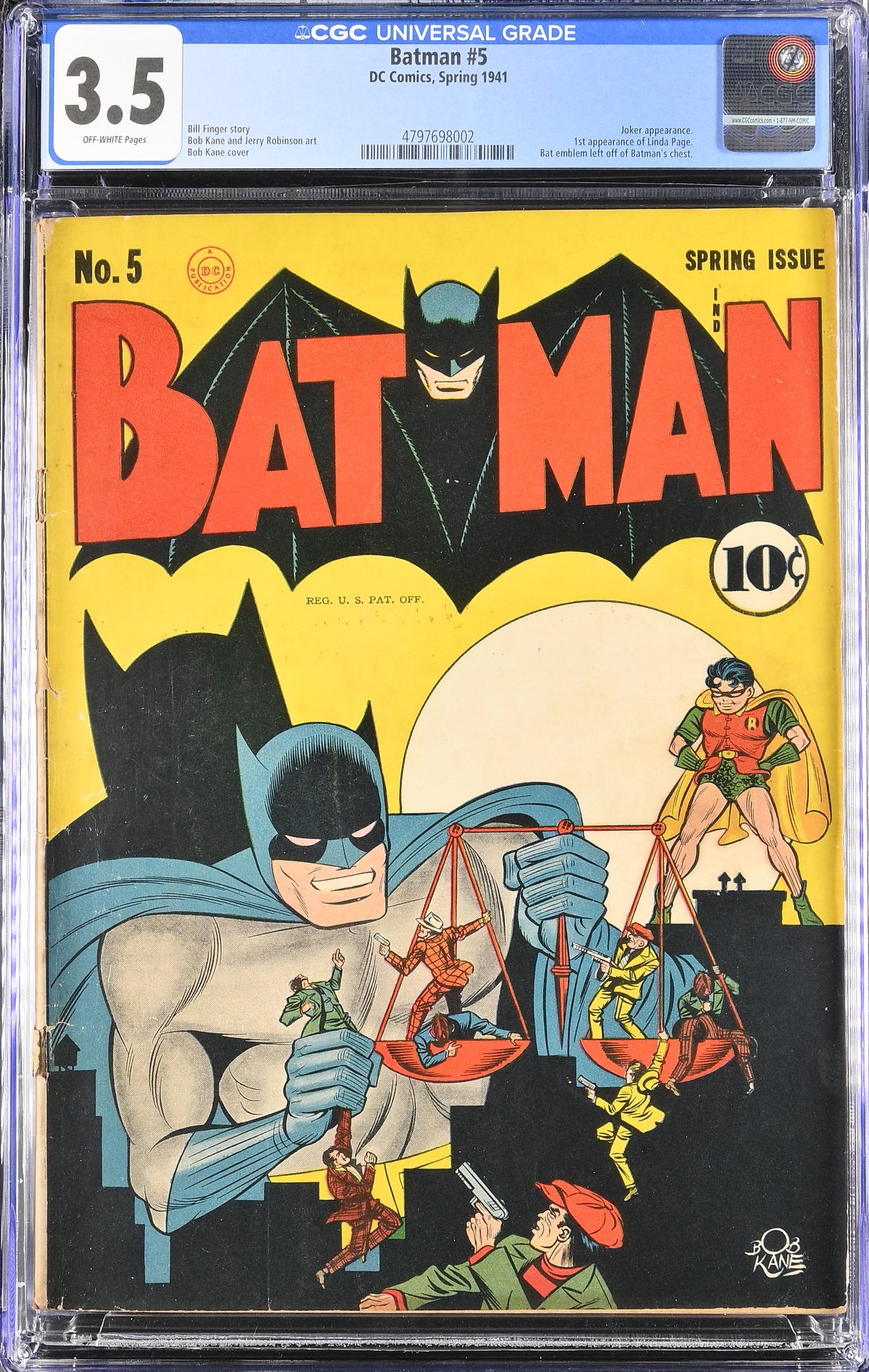 Batman #5 (1941) CGC 3.5 – Off-White Pages