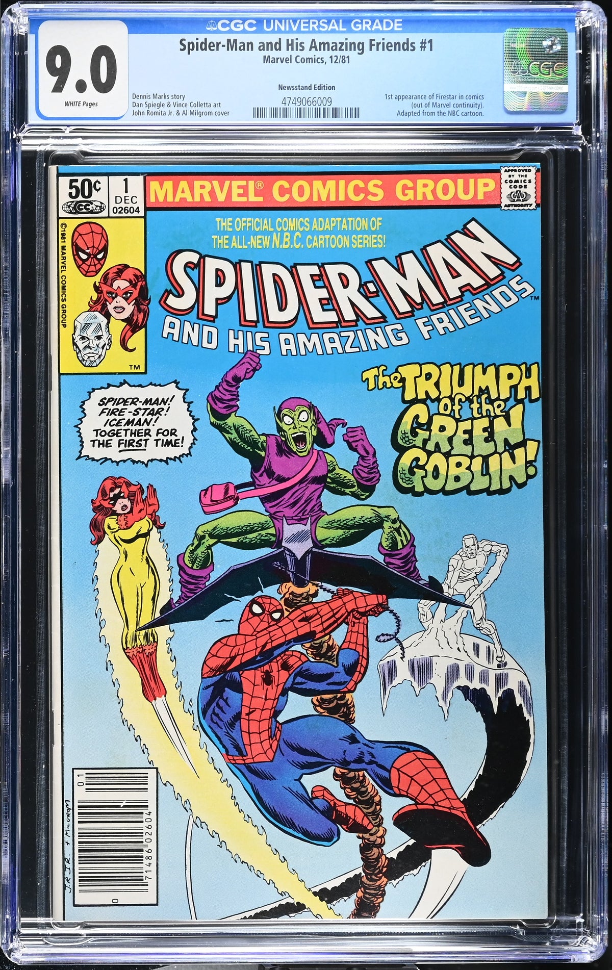 Spider-Man and His Amazing Friends #1 (1981) CGC 9.0 – Newsstand Edition