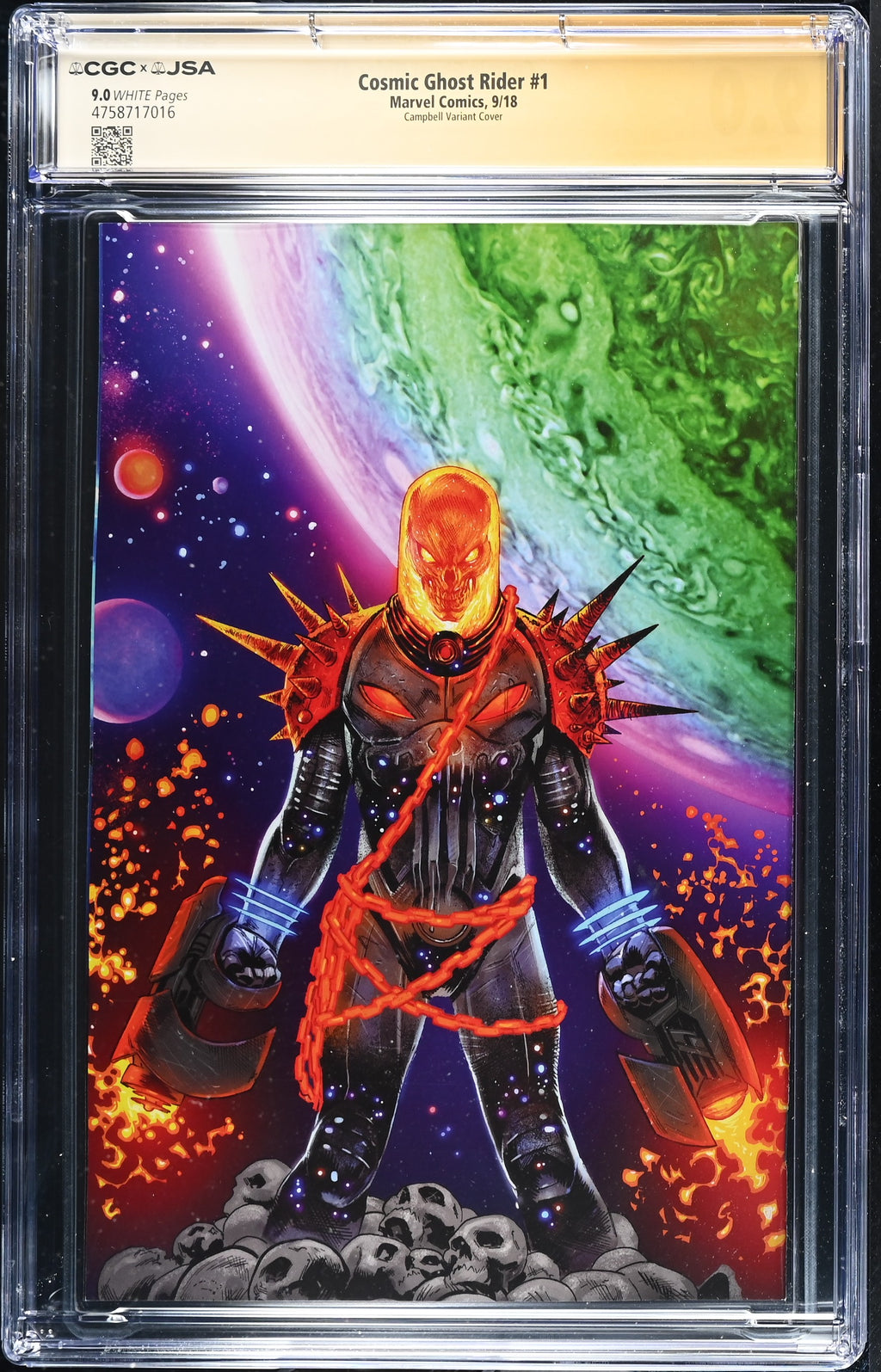 Cosmic Ghost Rider #1 (2018) CGC 9.0 – Campbell Variant, JSA Authenticated Autographs