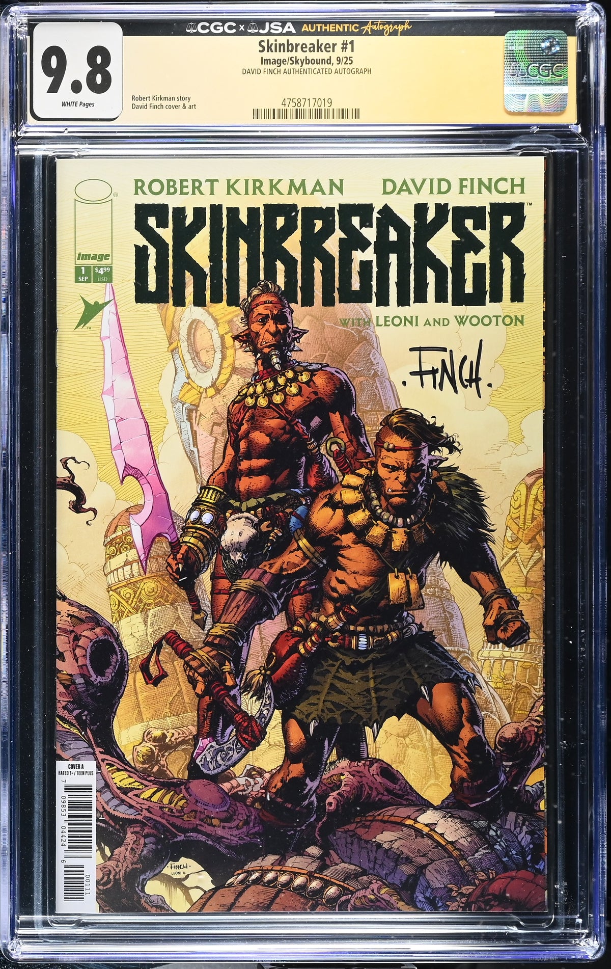 Skinbreaker #1 (2025) CGC 9.8 – David Finch JSA Authenticated Autograph