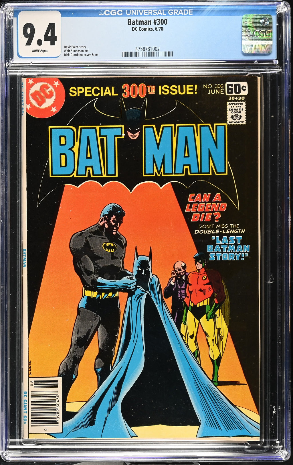 Batman #300 (1978) CGC 9.4 – White Pages