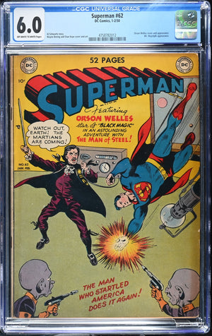 Superman #62 (1950) CGC 6.0 – Orson Welles Cover