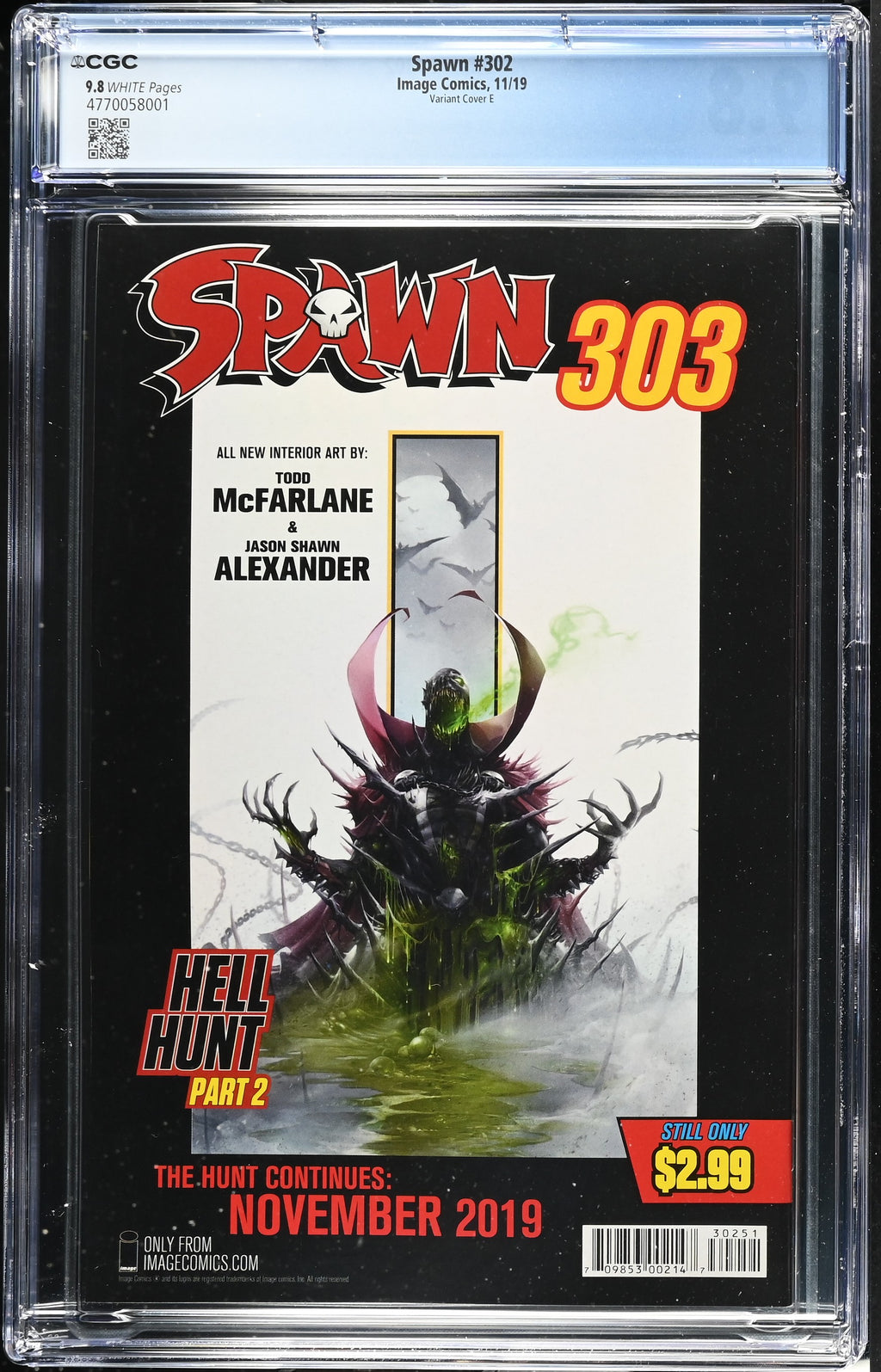 Spawn #302 (2019) CGC 9.8 – Variant Cover E, Virgin Cover
