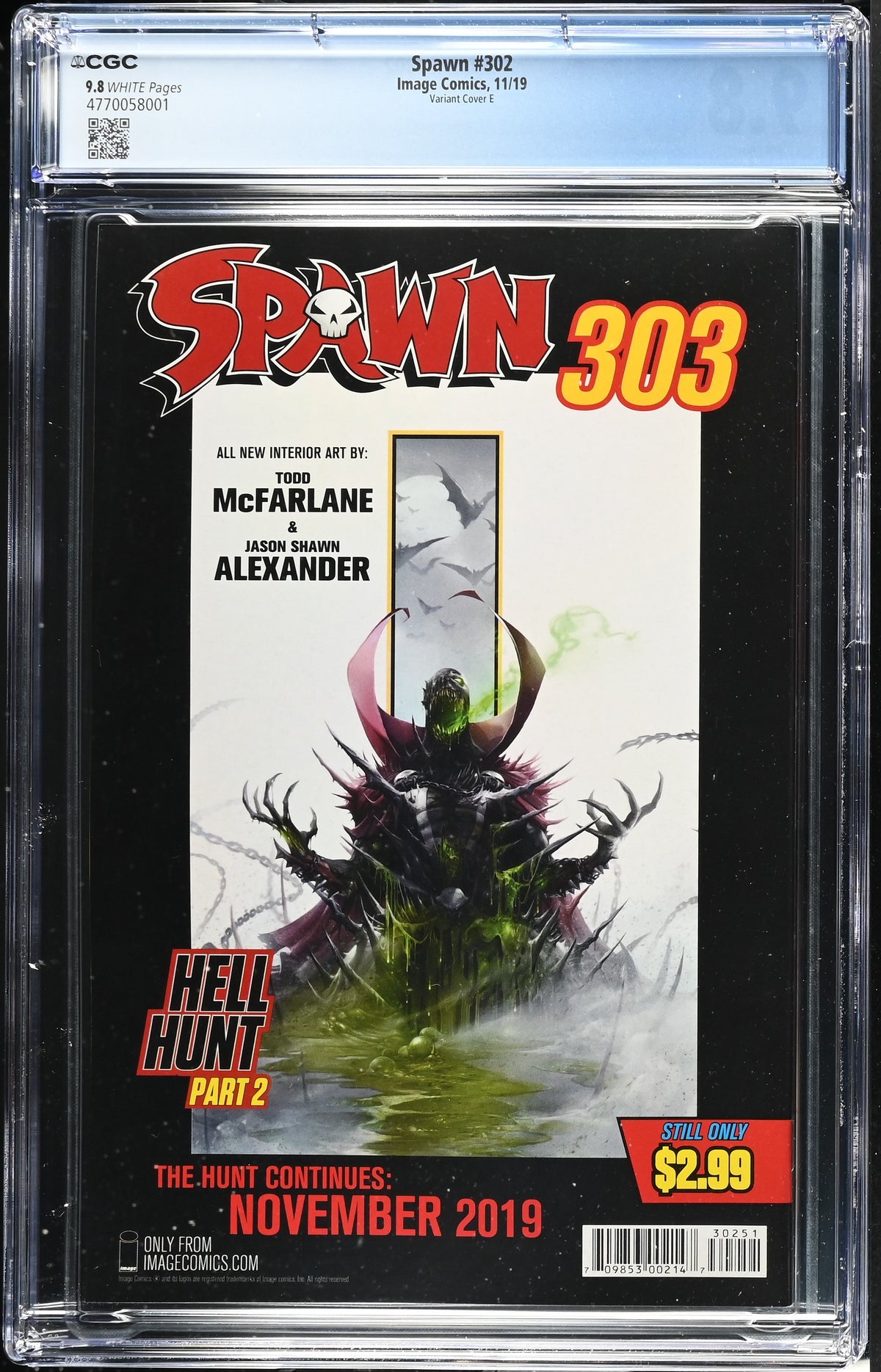 Spawn #302 (2019) CGC 9.8 – Variant Cover E, Virgin Cover