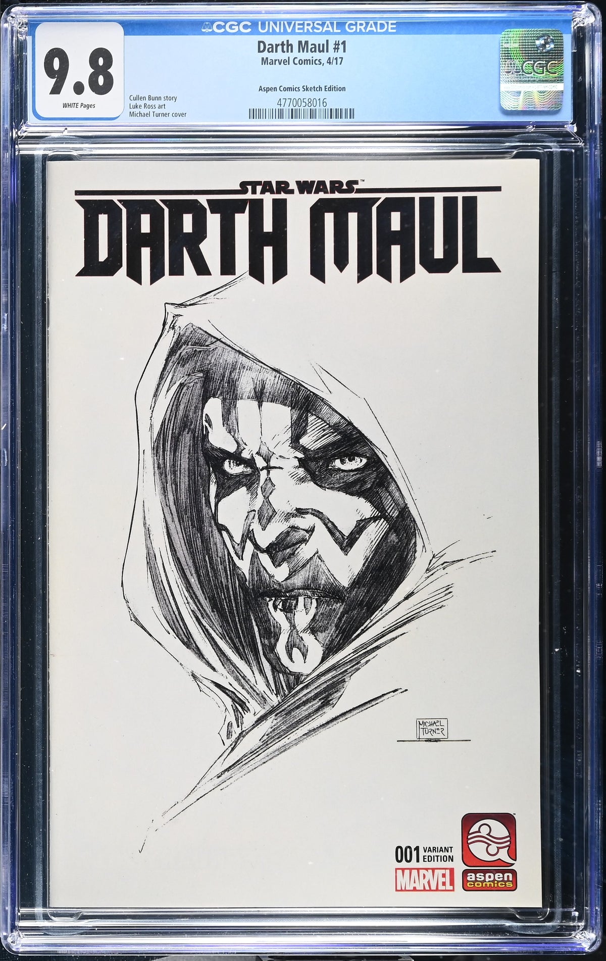 Darth Maul #1 (2017) CGC 9.8 – Aspen Comics Sketch Edition