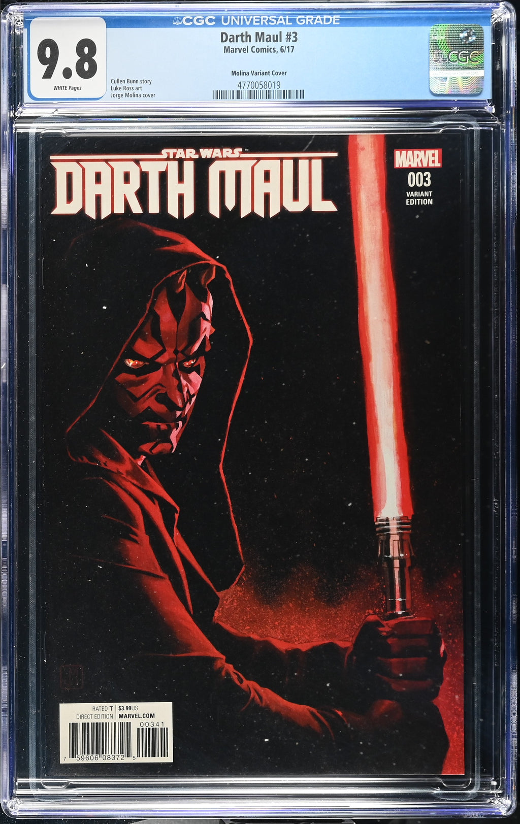 Darth Maul #3 (2017) CGC 9.8 – Jorge Molina Variant Cover