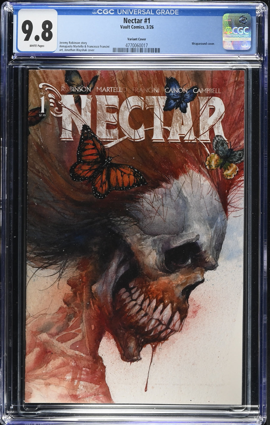 Nectar #1 (2026) CGC 9.8 – Jonathan Wayshak Wraparound Variant