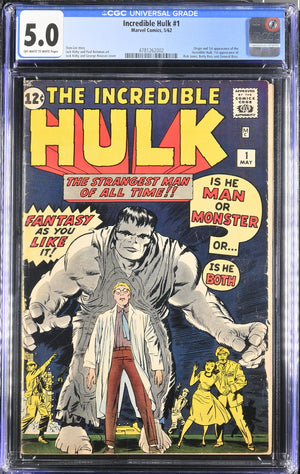 Incredible Hulk #1 (1962) CGC 5.0 – Off-White to White Pages