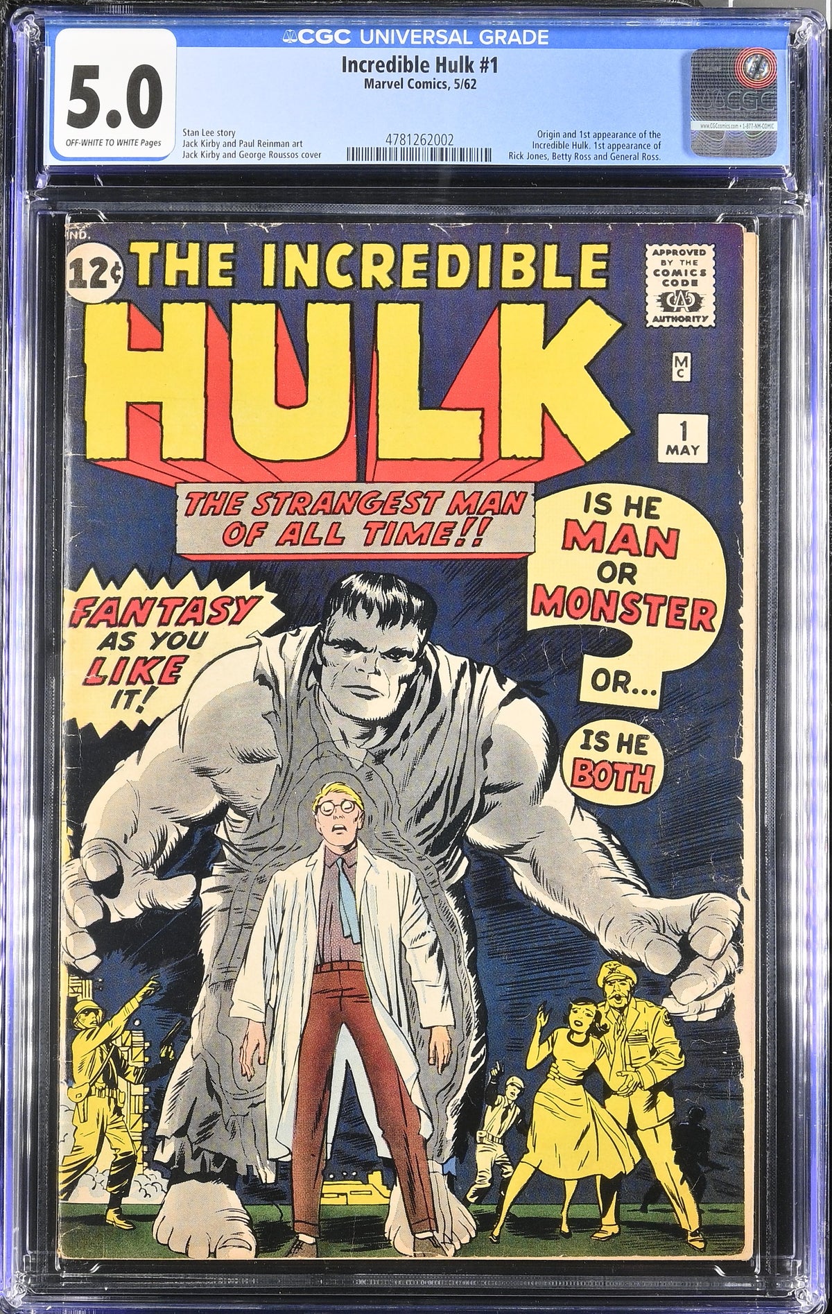 Incredible Hulk #1 (1962) CGC 5.0 – Off-White to White Pages